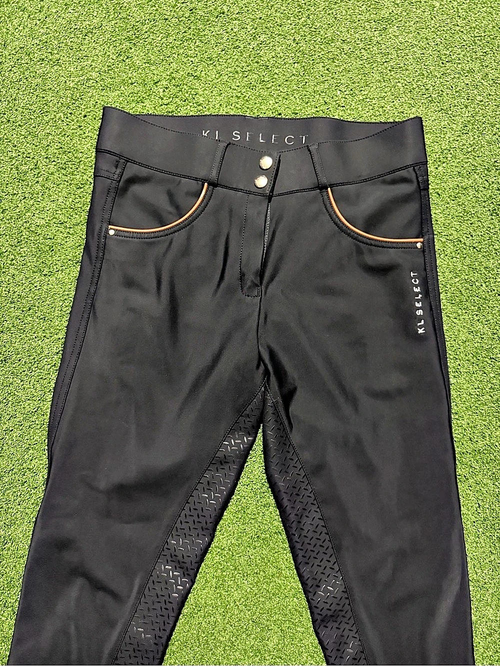 KL Select Gabrielle Knee Patch Breeches Black Waist 28